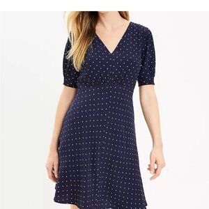 LOFT navy and whit polka dot dress - size 6